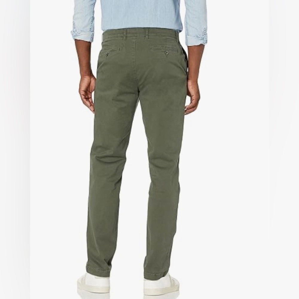 Good threads Men's Athletic-Fit Washed Comfort Stretch Chino Pant olive green - Picture 2 of 3